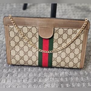 GUCCI Web Supreme Coated Canvas Crossbody or Clutch Bag